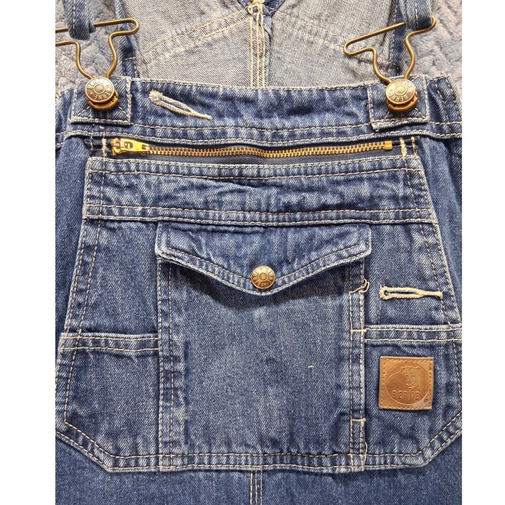 Berne Apparel Mens Denim Bib Overalls Medium Wash B910SWD 48x28